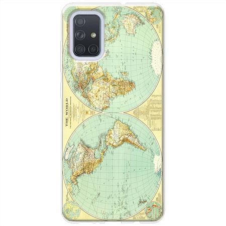 Etui na Samsung Galaxy A51 - Mapa świata