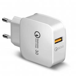 Szybka Ładowarka sieciowa Quick Charge 3.0 1x USB - Biała