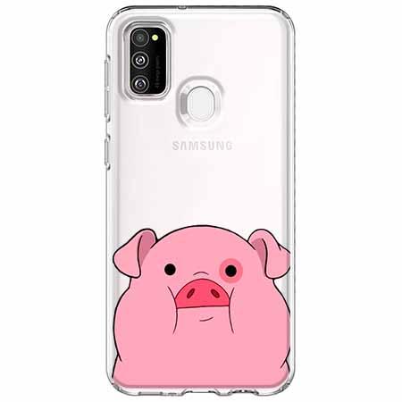 Etui na Samsung Galaxy M21 - Słodka różowa świnka.