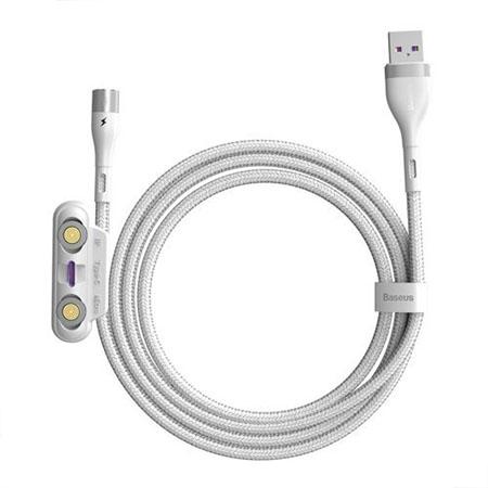 Baseus Kabel Magnetyczny 3w1 Ładowarka iPhone + Micro USB + Typ-C - Biały