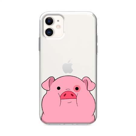 Etui na iPhone 12 - Słodka różowa świnka.
