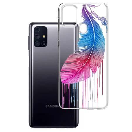 Etui na Samsung Galaxy M31s - Watercolor piórko.