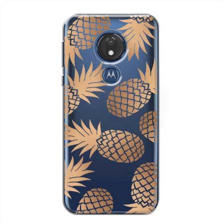 Etui na telefon Motorola G7 Power - Złote ananasy.