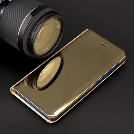 Etui na Galaxy A5 2017 Flip Clear View z klapką - złoty.
