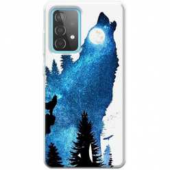 Etui na Samsung Galaxy A52 5G Ujadający wilk nocą