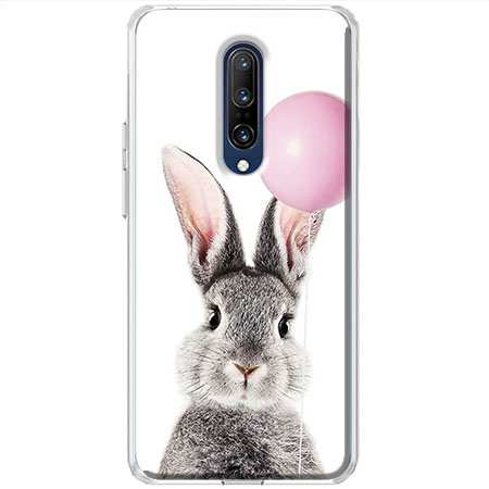 Etui na telefon OnePlus 7 Pro Wesoły królik z balonikiem