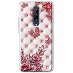 Etui na telefon OnePlus 7 Pro Motyle z różami Glamour