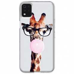 Etui na telefon LG K42 Żyrafa w okularach z gumą