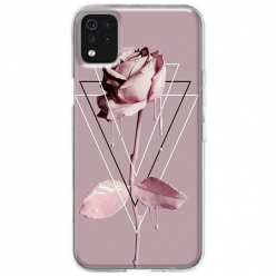 Etui na telefon LG K42 Farbowana Róża w trójkątach
