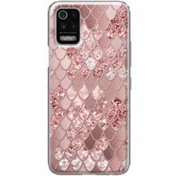 Etui na telefon LG K52 Brokatowe łuski rózowe