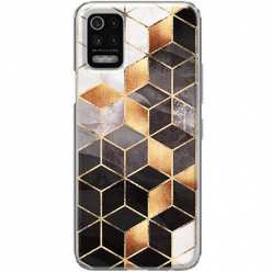 Etui na telefon LG K52 Złote romby geometryczne