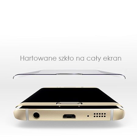 Galaxy S6 Edge Złote hartowane szkło na cały ekran.