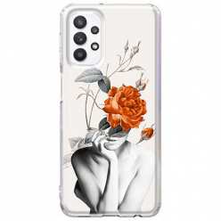 Etui na Samsung Galaxy A32 4G Abstrakcyjna Kobieta z różami 