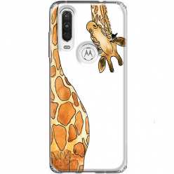 Etui na Motorola One Action Ciekawska żyrafa