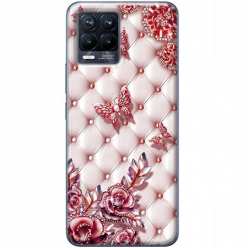 Etui na telefon Realme 8 Pro Motyle z różami Glamour