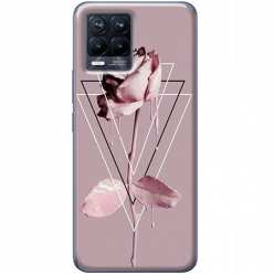 Etui na telefon Realme 8 Pro Farbowana Róża w trójkątach