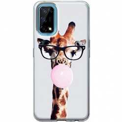 Etui na telefon Realme 7 5G Żyrafa w okularach z gumą