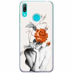Etui na telefon Huawei Y6s Abstrakcyjna Kobieta z różami 