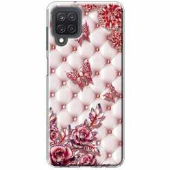 Etui na Samsung Galaxy M12 Motyle z różami Glamour