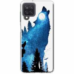 Etui na Samsung Galaxy M12 Ujadający wilk nocą