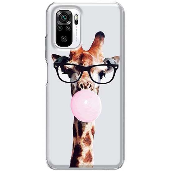 Etui na Xiaomi Redmi Note 10s Żyrafa w okularach z gumą