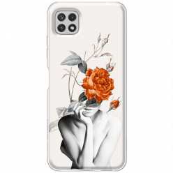Etui na Samsung Galaxy A22 5G Abstrakcyjna Kobieta z różami 