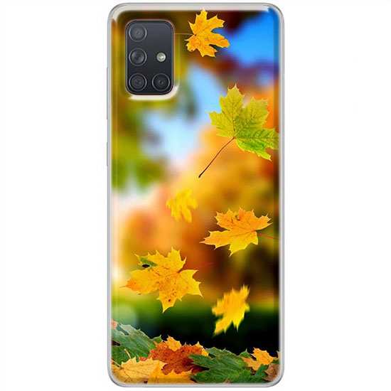 Etui na Samsung Galaxy A51 5G Jesienne liście spadające