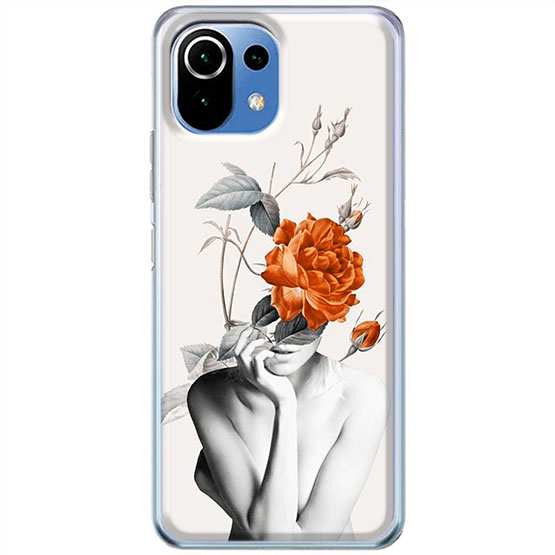 Etui na Xiaomi Mi 11 lite 5G Abstrakcyjna Kobieta z różami 
