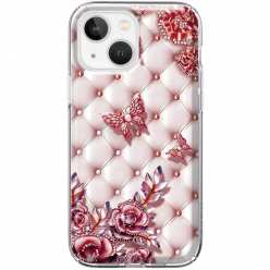 Etui na telefon iPhone 13 Motyle z różami Glamour
