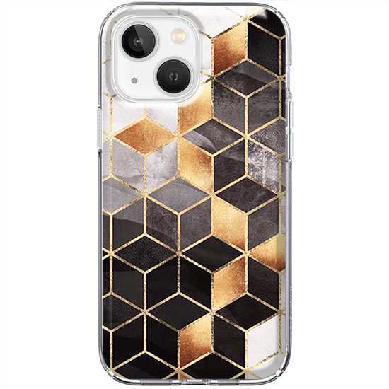 Etui na telefon iPhone 13 Złote romby geometryczne