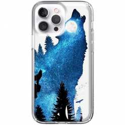 Etui na telefon iPhone 13 Pro Max Ujadający wilk nocą
