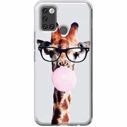 Etui na telefon Realme 7i Żyrafa w okularach z gumą