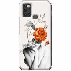 Etui na telefon Realme 7i Abstrakcyjna Kobieta z różami 