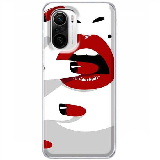 Etui na telefon Xiaomi Poco F3 Namiętne czerwone usta