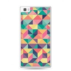 Huawei P8 Lite etui kolorowe trójkąty