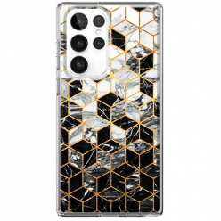 Etui na Samsung Galaxy S22 Ultra 5G - Geometryczny marmur czarno biały