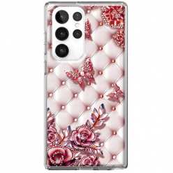 Etui na Samsung Galaxy S22 Ultra 5G - Motyle z różami Glamour