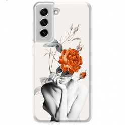 Etui na Samsung Galaxy S21 FE 5G - Abstrakcyjna Kobieta z różami 