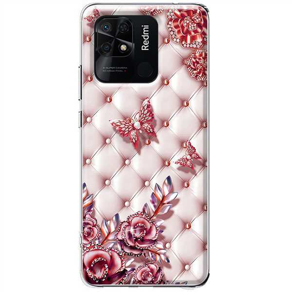 Etui na Xiaomi Redmi 10c - Motyle z różami Glamour