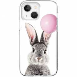 Etui na iPhone 14 Plus - Wesoły królik z balonikiem