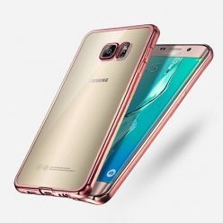 Samsung Galaxy S6 przezroczyste etui platynowane SLIM różowe.