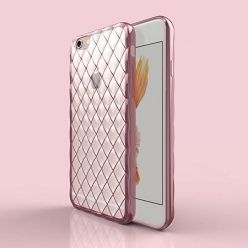 Luksusowe etui Diamonds iPhone 6 Plus  silikonowe platynowane tpu różowe.