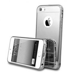 iPhone 5 / 5s etui Mirror aluminium bumper case lustro - Srebrny.