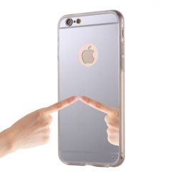 iPhone 6 / 6s lustro - etui lustrzane - mirror silikonowe TPU - srebrne.