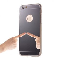 iPhone 5 / 5s lustro - mirror, silikonowe elastyczne TPU - czarne.