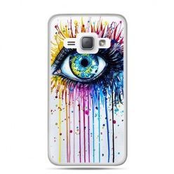 Etui na Galaxy J1 (2016r) kolorowe oko, farbki.
