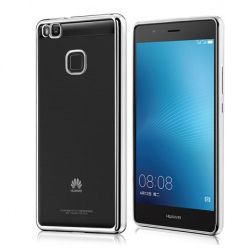 Huawei P9 Lite etui silikonowe platynowane SLIM tpu (Gunmetal) - czarne