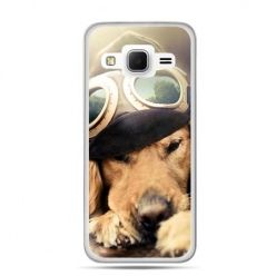 Etui na Galaxy J3 (2016r) pies w okularach