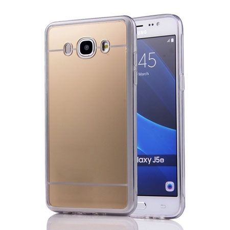 Galaxy J5 2016r mirror - lustro silikonowe etui lustrzane TPU - złote.