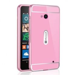Nokia Lumia 640 etui aluminium bumper case - Różowy